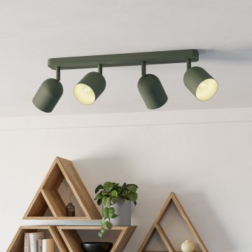 Eglo - Lámpara con 4 focos 4xE14/40W/230V, verde