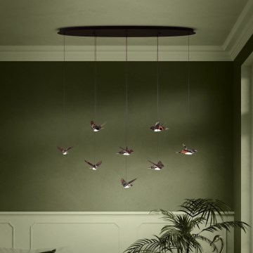 Eglo - Lámpara de araña LED regulable 8xLED/4,2W/230V 3000K negro