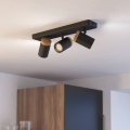 Eglo - Lámpara de focos para baño 3xGU10/3W/230V IP44 negro/beige