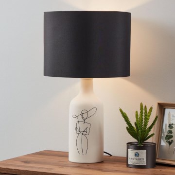 Eglo - Lámpara de mesa 1xE27/40W/230V negra/blanca