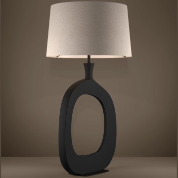 Eglo - Lámpara de mesa 1xE27/60W/230V 88 cm negro/color crema