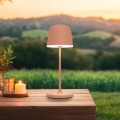 Eglo - Lámpara de mesa LED recargable, táctil y regulable para exterior LED/1,8W/5V 2500/3000/4000K 2500 mAh IP54 naranja