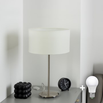 Eglo - Lámpara de mesa LED TUNJA 1xE27/60W/230V 38,5 cm cromo mate/blanco