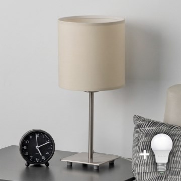 Eglo - Lámpara de mesa LED TUNJA 1xE27/60W/230V color crema