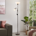 Eglo - Lámpara de pie 1xE27/60W/230V + 1xE14/25W/230V negro cromo