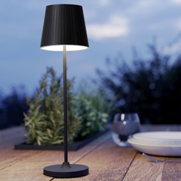 Eglo - Lámpara de sobremesa recargable para exterior, LED regulable, 3,8W/5V, 2400/3000/4000K, 2000 mAh, IP44, negra