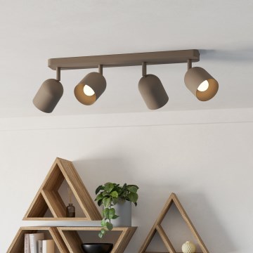 Eglo - Lámpara de techo con 4 focos, 4xE14/40W/230V, beige