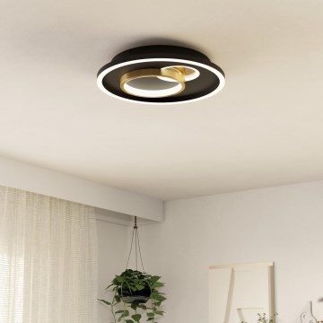 Eglo - Lámpara de techo LED/14W/230V + LED/8,5W Ø 38 cm negra/dorada