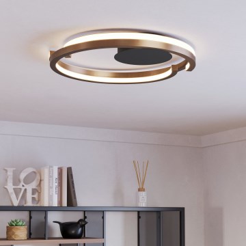 Eglo - Lámpara de techo LED regulable 2xLED/20W/230V 2700-6500K diámetro 48 cm acabado en bronce + mando a distancia
