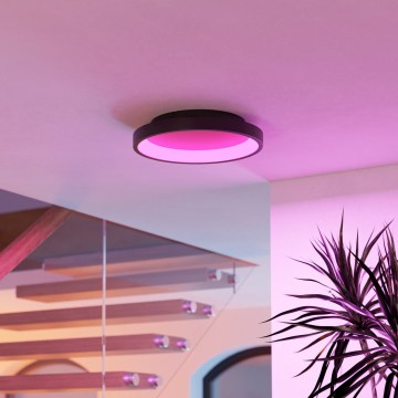Eglo - Lámpara de techo LED RGBW regulable LED/19,6W/230V 2700-6500K Ø 35 cm negra