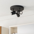 Eglo - Lámpara de techo para baño 3xGU10/5W/230V, diámetro 25 cm, IP44, negra