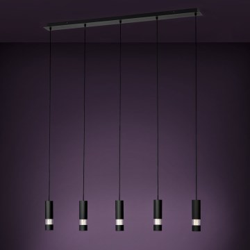 Eglo - Lámpara LED colgante 5xGU10/4,6W/230V negro