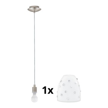 Eglo - Lámpara LED colgante MY CHOICE 1xE14/4W/230V  cromo mate/blanco