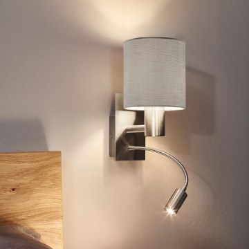 Eglo - Lámpara LED flexible 1xE27/40W+LED/3,8W topo