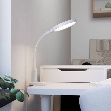 Eglo - Lámpara LED flexible regulable con pinza, 5,5W/230V, 2700/4000/6500K, blanca