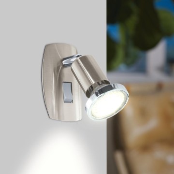 Eglo - Lámpara LED para enchufe 1xGU10/2,8W/230V, cromo mate