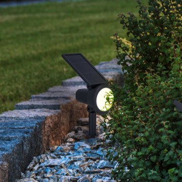 Eglo - Lámpara solar LED RGBW regulable LED/3W/4,5V IP44 negra + mando a distancia