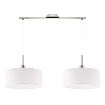 Eglo - LED Lámpara colgante con cable TUNJA 2xE27/60W/230V blanca