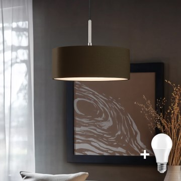 Eglo - LED Lámpara colgante en cable TUNJA 1xE27/60W/230V marrón