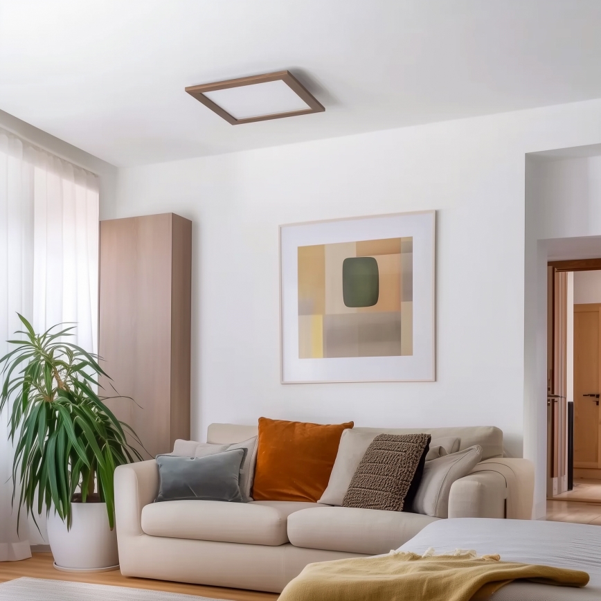 Eglo - LED Panel fijo regulable SALOBRENA 2 WOOD LED/25W/230V 4000K 49,5x49,5 cm marón oscuro