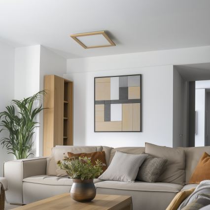 Eglo - LED Panel fijo regulable SALOBRENA 2 WOOD LED/25W/230V 4000K 49,5x49,5 cm marrón