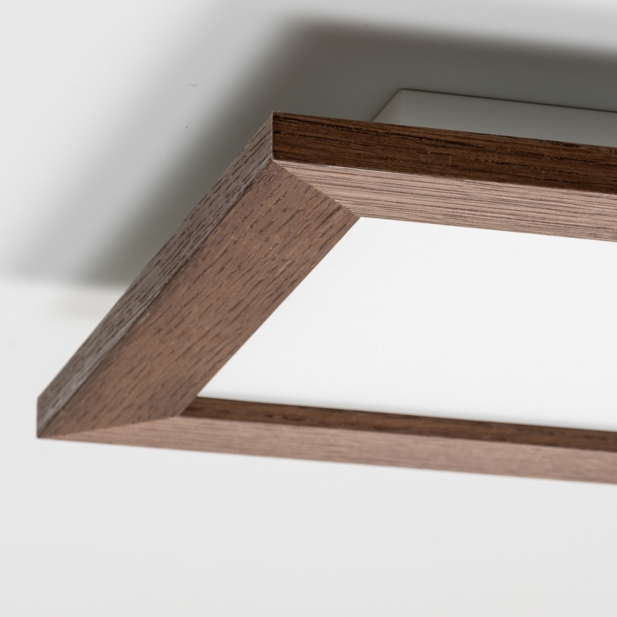Eglo - LED RGBW Panel fijo regulable SALOBRENA-C WOOD LED/16W/230V 2700-6500K 34x34 cm marón oscuro + control remoto