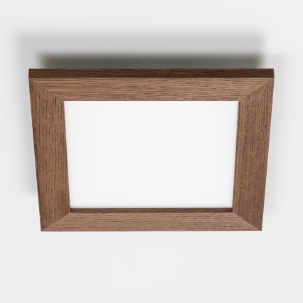 Eglo - LED RGBW Panel fijo regulable SALOBRENA-C WOOD LED/16W/230V 2700-6500K 34x34 cm marón oscuro + control remoto