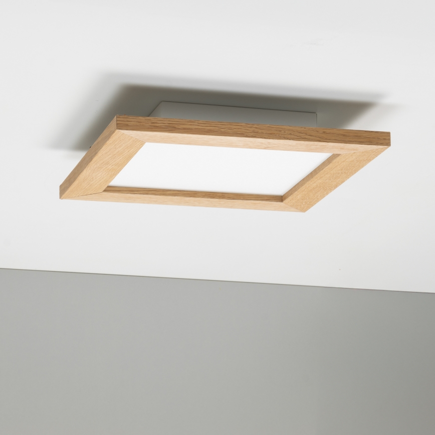 Eglo - LED RGBW Panel fijo regulable SALOBRENA-C WOOD LED/16W/230V 2700-6500K 34x34 cm marrón + control remoto