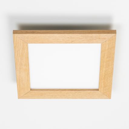 Eglo - LED RGBW Panel fijo regulable SALOBRENA-C WOOD LED/16W/230V 2700-6500K 34x34 cm marrón + control remoto
