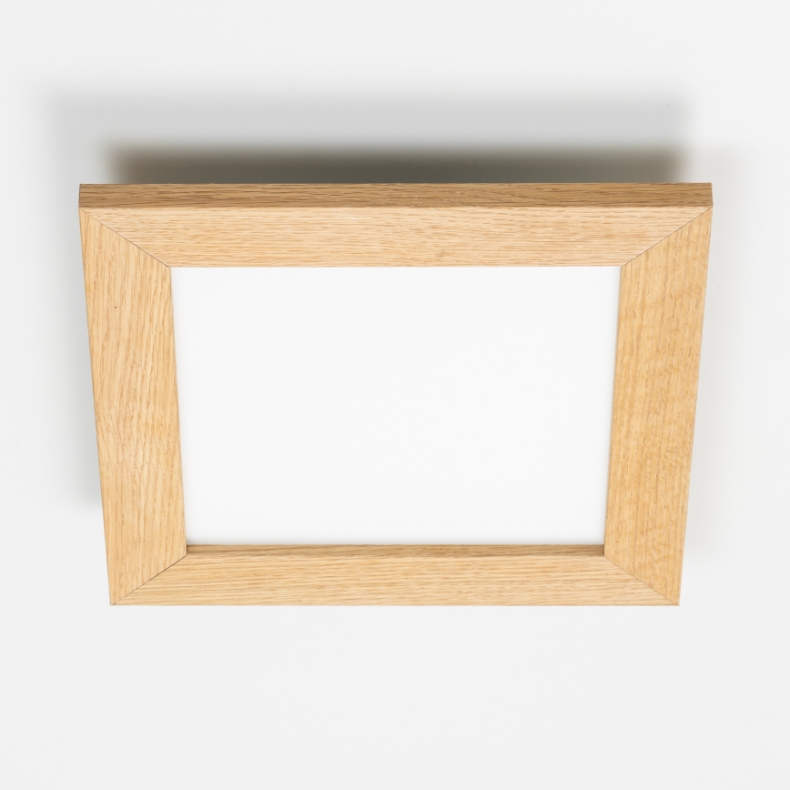 Eglo - LED RGBW Panel fijo regulable SALOBRENA-C WOOD LED/16W/230V 2700-6500K 34x34 cm marrón + control remoto