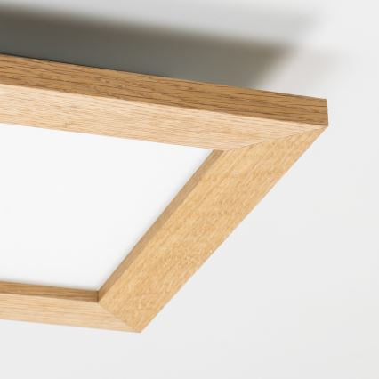 Eglo - LED RGBW Panel fijo regulable SALOBRENA-C WOOD LED/16W/230V 2700-6500K 34x34 cm marrón + control remoto