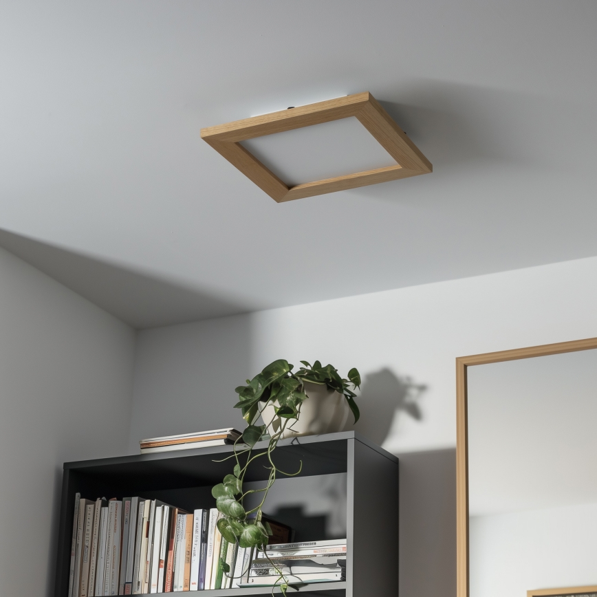 Eglo - LED RGBW Panel fijo regulable SALOBRENA-C WOOD LED/16W/230V 2700-6500K 34x34 cm marrón + control remoto