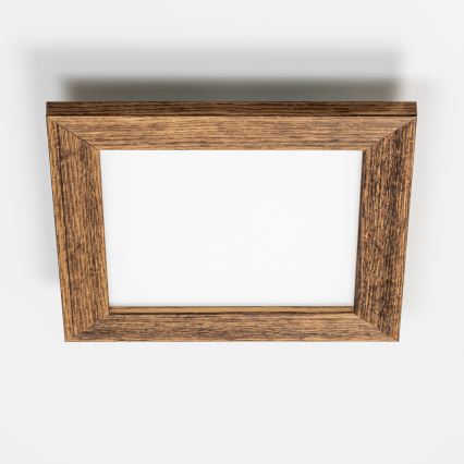 Eglo - LED RGBW Panel fijo regulable SALOBRENA-C WOOD LED/16W/230V 2700-6500K 34x34 cm marrón + control remoto