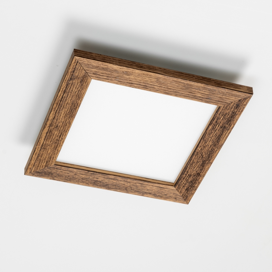 Eglo - LED RGBW Panel fijo regulable SALOBRENA-C WOOD LED/16W/230V 2700-6500K 34x34 cm marrón + control remoto
