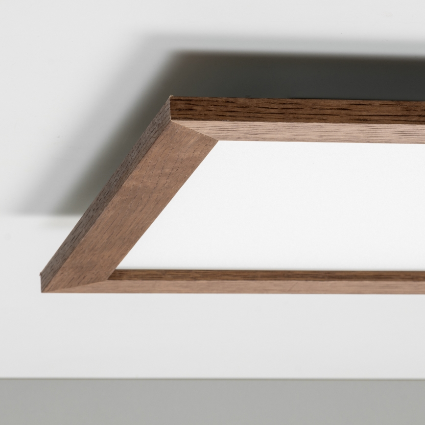 Eglo - Panel LED RGBW regulable de superficie SALOBRENA-C WOOD LED/21W/230V 2700-6500K 49,5x49,5 cm marrón oscuro + control remoto