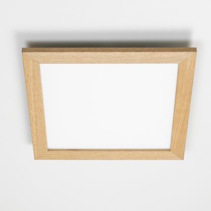 Eglo - Panel LED RGBW regulable de superficie SALOBRENA-C WOOD LED/21W/230V 2700-6500K 49,5x49,5 cm marrón + control remoto