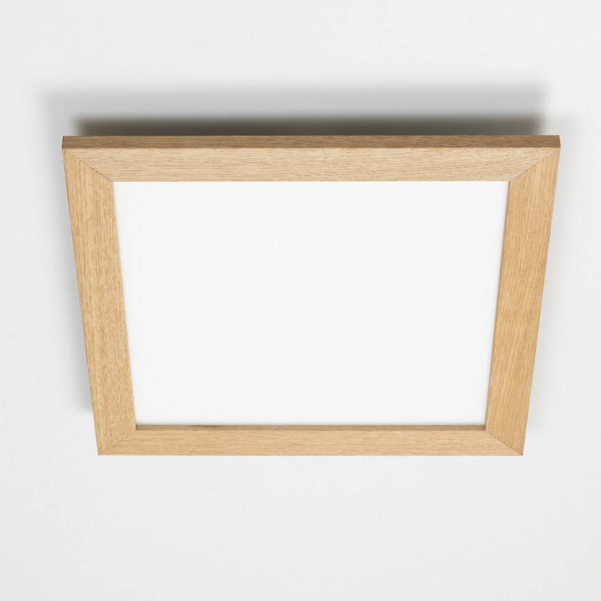 Eglo - Panel LED RGBW regulable de superficie SALOBRENA-C WOOD LED/21W/230V 2700-6500K 49,5x49,5 cm marrón + control remoto