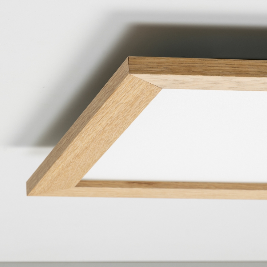 Eglo - Panel LED RGBW regulable de superficie SALOBRENA-C WOOD LED/21W/230V 2700-6500K 49,5x49,5 cm marrón + control remoto