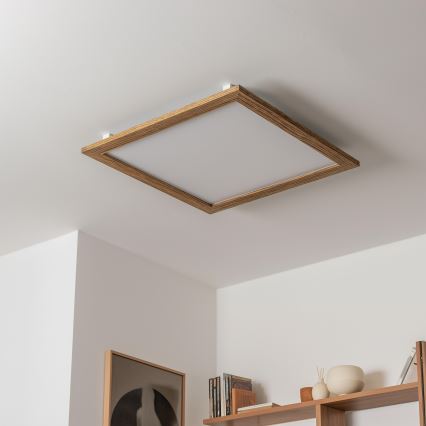 Eglo - LED RGBW Panel fijo regulable SALOBRENA-C WOOD LED/30,5W/230V 2700-6500K 64x64 cm marrón + control remoto