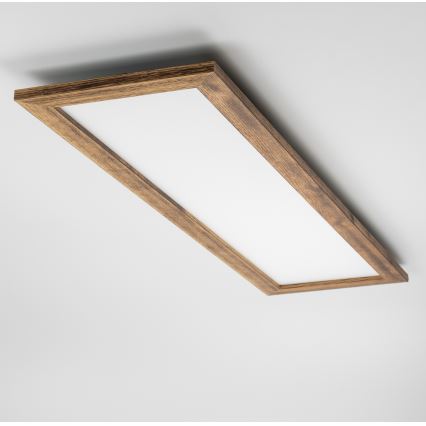Eglo - Panel LED RGBW regulable de superficie SALOBRENA-C WOOD LED/34W/230V 2700-6500K 34x124 cm marrón + mando a distancia