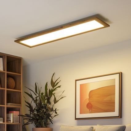 Eglo - Panel LED RGBW regulable de superficie SALOBRENA-C WOOD LED/34W/230V 2700-6500K 34x124 cm marrón + mando a distancia