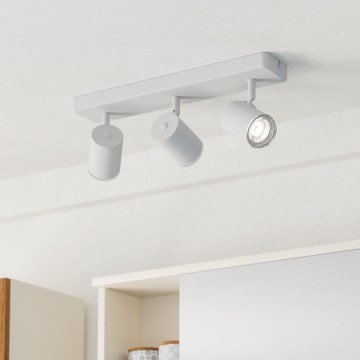 Eglo - Luminaria de focos para baño 3xGU10/5W/230V IP44 blanca