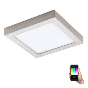 Eglo - Luminaria de techo LED RGBW regulable FUEVA-C LED/15,6W/230V Bluetooth 22,5x22,5 cm