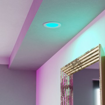 Eglo - Luminaria empotrable LED RGBW regulable para baño LED/5W/230V 2700-6500K Ø 12 cm IP44 blanco
