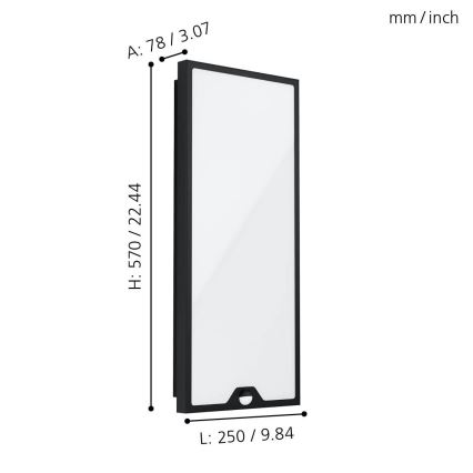 Eglo - Luminaria LED de techo exterior con sensor CASAZZA LED/18,5W/230V IP44