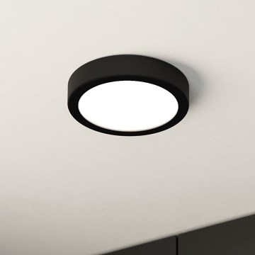 Eglo - Luminaria LED de techo para baño LED/11W/230V IP44 negra Ø 16 cm