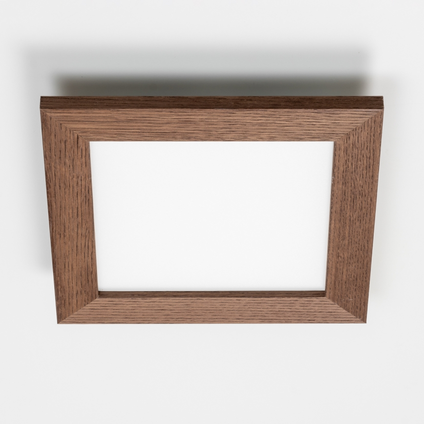 Eglo - Panel LED RGBW regulable de superficie SALOBRENA-C WOOD LED/16W/230V 2700-6500K 34x34 cm marrón oscuro + mando a distancia