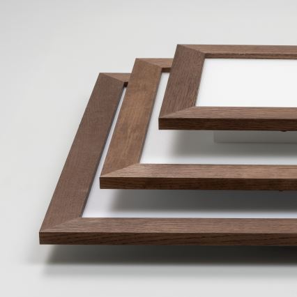 Eglo - Panel LED RGBW regulable de superficie SALOBRENA-C WOOD LED/16W/230V 2700-6500K 34x34 cm marrón oscuro + mando a distancia