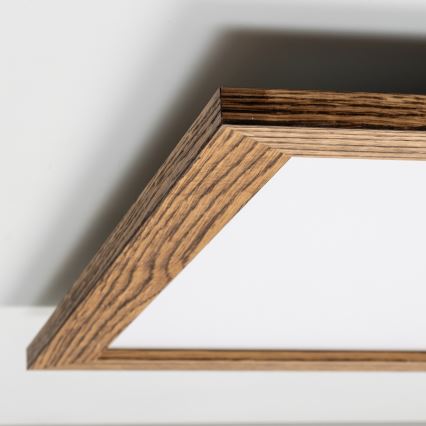 Eglo - Panel LED regulable SALOBRENA-TW WOOD LED/32,5W/230V 2700-6500K 64x64 cm marrón + control remoto