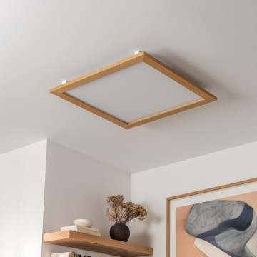 Eglo - Panel LED regulable SALOBRENA-TW WOOD LED/32,5W/230V 2700-6500K 64x64 cm marrón + control remoto